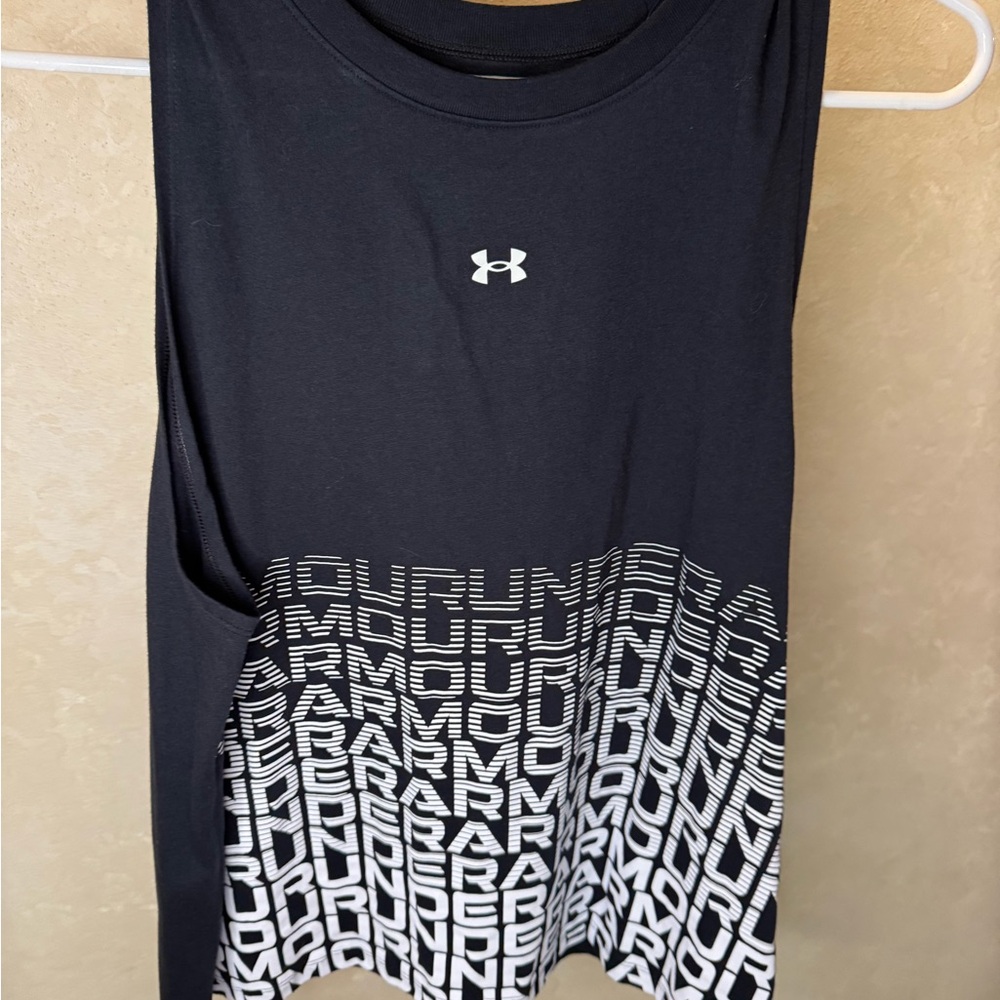 Under Armour Black and White Logo Graphic Tank Top
